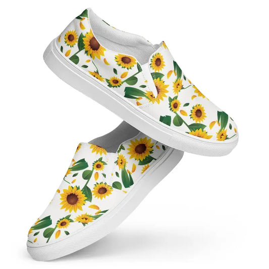 Stand out in Yellow Sunflower Women’s Canvas Slip-ons - 5 Shoes