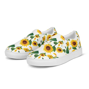 Canvas Shoes Women’s Slip on Yellow Sunflowers - Dipaliz - Sneakers