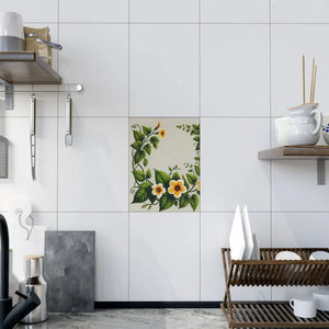 Ceramic Photo Tile Yellow Trumpet Flowers Wall Decor - Dipaliz - Tiles