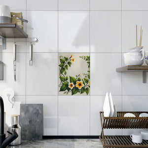 Ceramic Photo Tile Yellow Trumpet Flowers Wall Decor - Dipaliz - Tiles