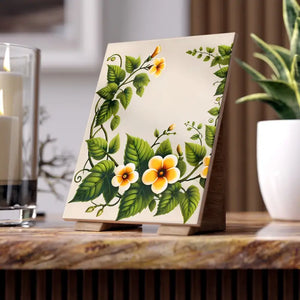 Ceramic Photo Tile Yellow Trumpet Flowers Wall Decor - Dipaliz - Tiles