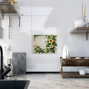 Ceramic Photo Tile Yellow Trumpet Flowers Wall Decor - Dipaliz - 6’’ × 8’’ / Glossy - Tiles