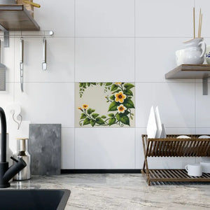 Ceramic Photo Tile Yellow Trumpet Flowers Wall Decor - Dipaliz - Tiles