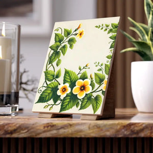 Ceramic Photo Tile Yellow Trumpet Flowers Wall Decor - Dipaliz - Tiles
