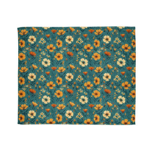 Home Decor - Yellow Wild Flowers Pattern Soft Polyester Blanket - Dipaliz