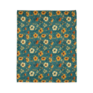 Home Decor - Yellow Wild Flowers Pattern Soft Polyester Blanket - Dipaliz