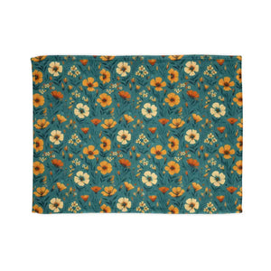 Home Decor - Yellow Wild Flowers Pattern Soft Polyester Blanket - Dipaliz