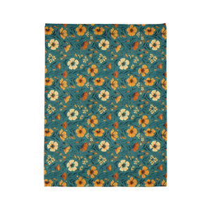 Home Decor - Yellow Wild Flowers Pattern Soft Polyester Blanket - Dipaliz