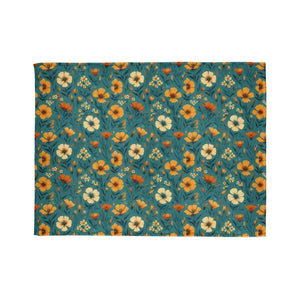Home Decor - Yellow Wild Flowers Pattern Soft Polyester Blanket - Dipaliz