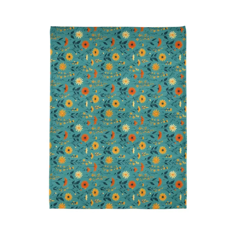 Cozy Up with a Soft Polyester Blanket in Wild Flower Teal - Home Decor