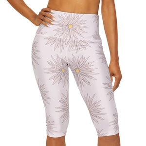 Floral Yoga Capri Leggings - Pink Performance - Dipaliz