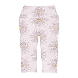 Floral Yoga Capri Leggings - Pink Performance - Dipaliz