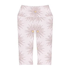 Floral Yoga Capri Leggings - Pink Performance - Dipaliz