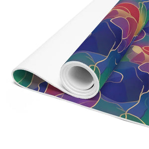 Foam Yoga Mat - Rainbow Wave Floral Pattern - Dipaliz - 24” x 72” - & Pilates Mats