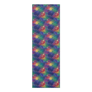Foam Yoga Mat - Rainbow Wave Floral Pattern - Dipaliz - 24” x 72” - & Pilates Mats