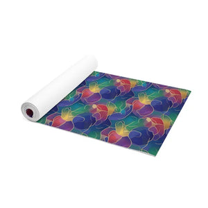 Foam Yoga Mat - Rainbow Wave Floral Pattern - Dipaliz - 24” x 72” - & Pilates Mats