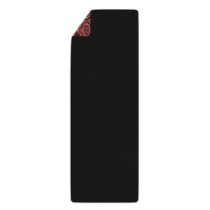 Yoga Mat, Red Geometric Rubber Non-slip - 24” x 72” - Home Decor