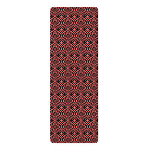 Yoga Mat, Red Geometric Rubber Non-slip - 24” x 72” - Home Decor