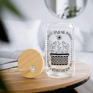 Floral Glass Tumbler Wildflowers Grow Bamboo Lid - Dipaliz - Tumblers
