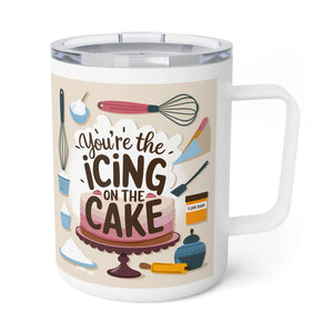 Stylish Icing Insulated Coffee Mug - Clear Acrylic Lid - Dipaliz - Mugs