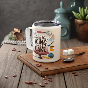 Stylish Icing Insulated Coffee Mug - Clear Acrylic Lid - Dipaliz - Mugs