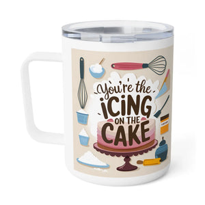 Stylish Icing Insulated Coffee Mug - Clear Acrylic Lid - Dipaliz - Mugs