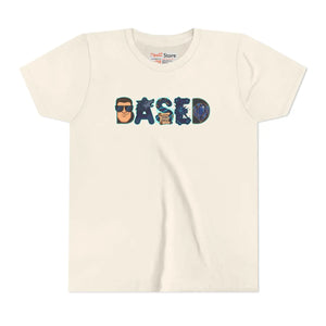 Youth ?Based’ Graphic Tee – Cool Sunglasses Design - T-shirts