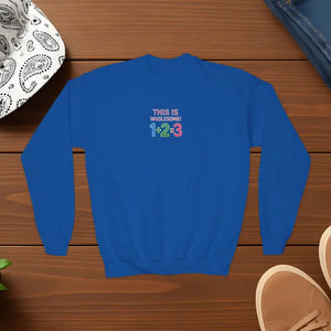 Youth Crewneck Sweatshirt - Vibrant Abc Prints - Dipaliz - Royal / Xs - Sweatshirts
