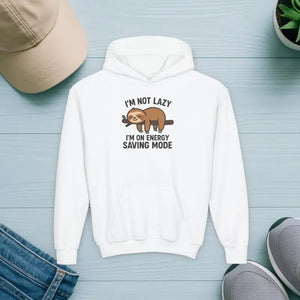 Youth Energy Saving Mode Hoodie Ultra Soft Sloth Squad - Dipaliz - s / White - Hoodies