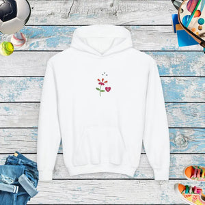 Youth Flower Hoodie - Cozy Heavy Blend Fabric - Dipaliz - White / s - Hoodies