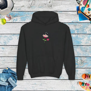 Youth Flower Hoodie - Cozy Heavy Blend Fabric - Dipaliz - Black / s - Hoodies