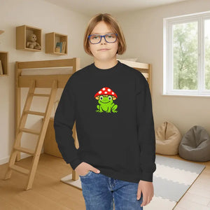Youth Frog Mushroom Crewneck Sweatshirt - Comfy Adventure Style - Dipaliz - Black / Xs - Sweatshirts
