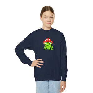 Youth Frog Mushroom Crewneck Sweatshirt - Comfy Adventure Style - Dipaliz - Sweatshirts