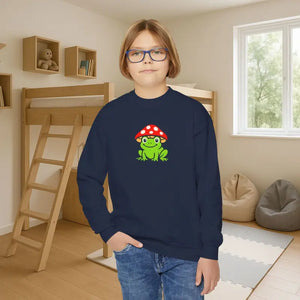 Youth Frog Mushroom Crewneck Sweatshirt - Comfy Adventure Style - Dipaliz - Sweatshirts