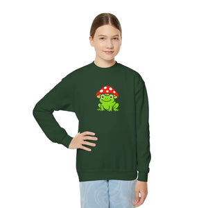 Youth Frog Mushroom Crewneck Sweatshirt - Comfy Adventure Style - Dipaliz - Sweatshirts