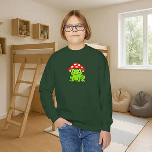 Youth Frog Mushroom Crewneck Sweatshirt - Comfy Adventure Style - Dipaliz - Sweatshirts