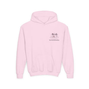 Youth Hoodie, Minimal Floral Crest ?Grow Wild’ Chest Design - Hoodies