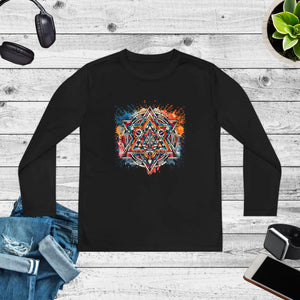 Geometric Youth Long Sleeve Competitor Tee Active Wear Dipaliz - T-shirts