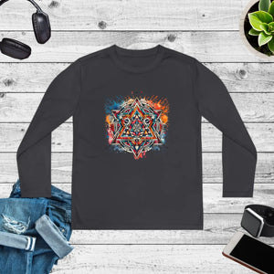 Geometric Youth Long Sleeve Competitor Tee Active Wear Dipaliz - T-shirts