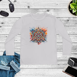 Geometric Youth Long Sleeve Competitor Tee Active Wear Dipaliz - T-shirts