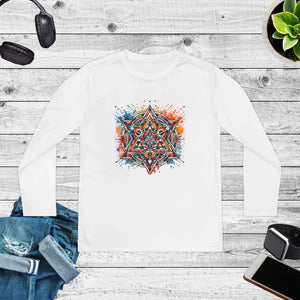 Geometric Youth Long Sleeve Competitor Tee Active Wear Dipaliz - T-shirts