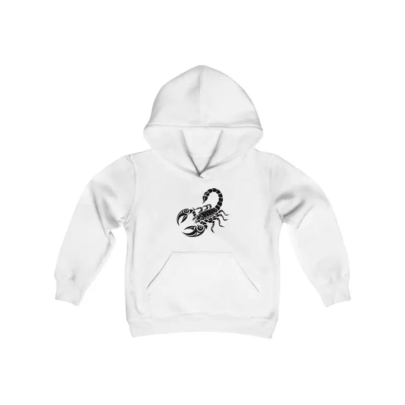 Cozy Style: Youth Scorpion Blend Hooded Sweatshirt - White / s Kids Clothes