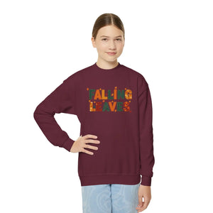 Youth Sweatshirt - ?Falling Leaves’ Autumn Graphic Crewneck - Sweatshirts