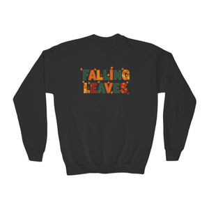 Youth Sweatshirt - ?Falling Leaves’ Autumn Graphic Crewneck - Sweatshirts