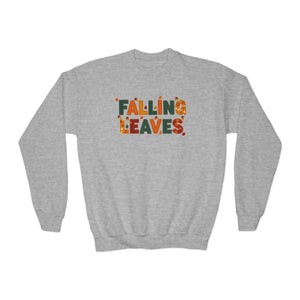 Youth Sweatshirt - ?Falling Leaves’ Autumn Graphic Crewneck - Sweatshirts