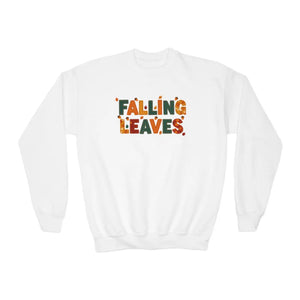 Youth Sweatshirt - ?Falling Leaves’ Autumn Graphic Crewneck - Sweatshirts