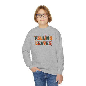Youth Sweatshirt - ?Falling Leaves’ Autumn Graphic Crewneck - Sweatshirts