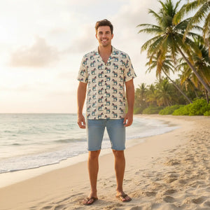 Vibrant Hawaiian Camp Shirt - Linen Texture Summer - Dipaliz - Shirts - Xs