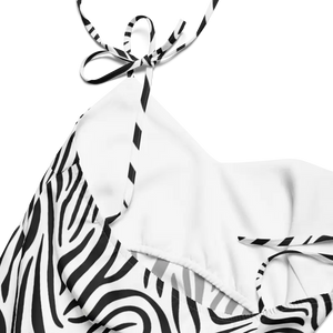 Zebra Print Midi Dress - Tie Straps Statement Style - Dipaliz - Dresses