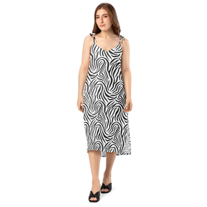 Zebra Print Midi – Heavy Polyester Chiffon - Dipaliz - Dresses - Xs